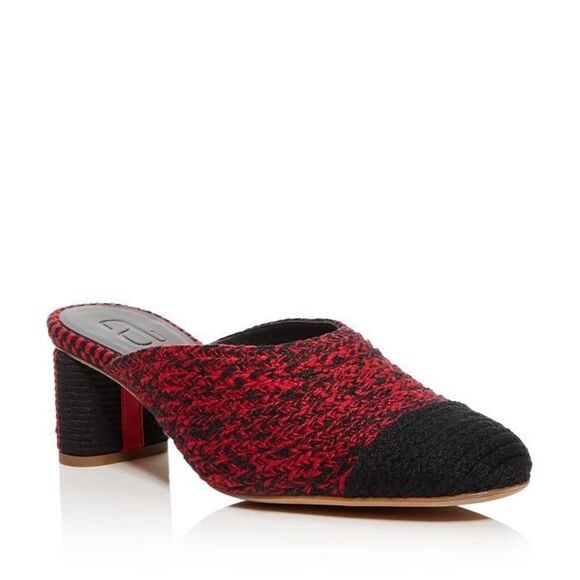 NWOB Antolina Dorina Knit Colorblock Block-Heel Mules Black/Red $575 Sz 39.5/9.5 - Picture 1 of 11